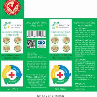 Nước rửa tay khô tặng tinh dầu chai 100ml 100 nguyên liệu thiên nhiên
