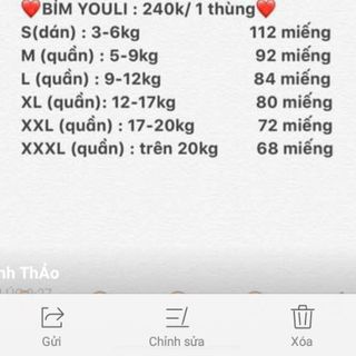 Bỉm quần hãng YOULI