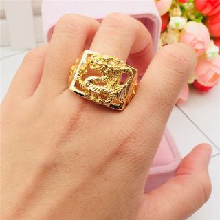 Nhẫn nam Đồng thau mạ vàng Rồng giáng trần N	9841