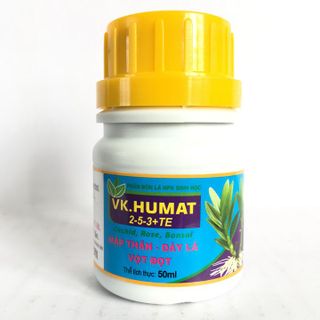 Phân bón lá VK HUMAT 2-5-3 TE chai 50ml giúp cây trồng Mập thân dày lá Vọt đọt Chống nứt thân vàng lá giá sỉ