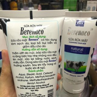 Sữa rửa mặt trắng da sữa bò Berenaco Cleansing Your Skin 150ml