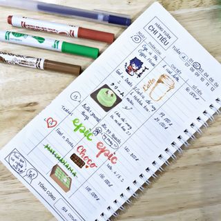 Sổ tay planner dập ghim gáy lò xo gáy phẳng 60 trang 120 trang 180 trang các loại