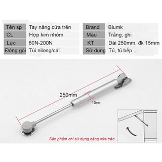 Tay nâng chống cánh tủ piston 60N 80N 100N 120N 150N 180N 200N