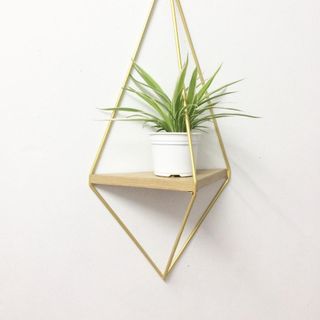 Kệ trang trí sắt mạ vàng hình kim cương