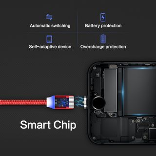 Giá ưu đãi Cáp sạc từ hút nam châm đầu Iphone micro USB Type C xoay 360 độ dây dùcó LED cao cấp