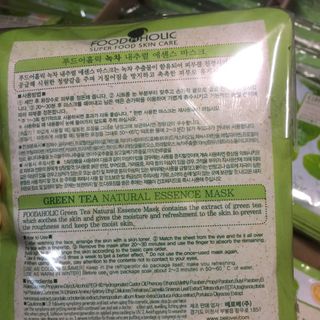 [Auth-Hàn]10 Miếng Mặt Nạ Trà Xanh 3D Foodaholic Hàn Quốc