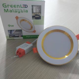 Đèn Âm Viền Vàng viền bạc 9w