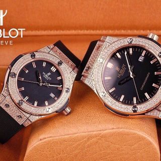 Đồng hồ đính hạt nam nữ đính hạt dây silicon Hublot