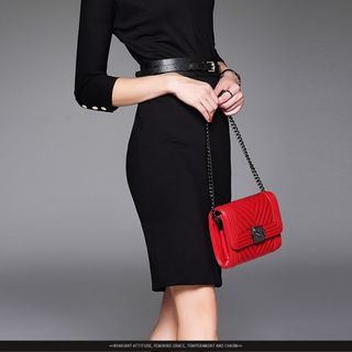 ĐẦM BODY CÁCH ĐIỆU KÈM NỊT - TTMS760