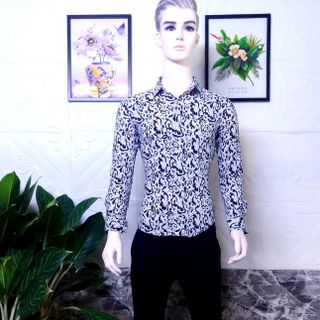 Sơmi lụa cotton hoa văn cao cấp