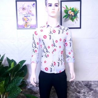 Sơmi lụa cotton hoa văn cao cấp