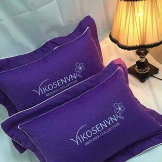 Vỏ gối thêu Satin trần bông có khóa kéo Xem ảnh