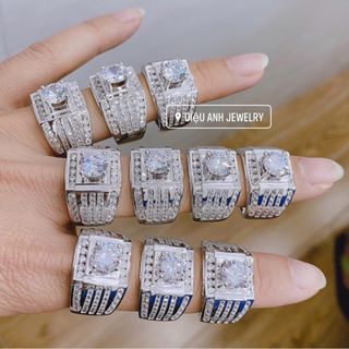 Nhẫn bạc si vàng trắng nam siêu hot 2020