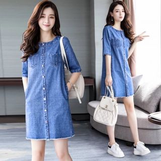 đầm jean form chữ A 2020