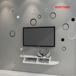 Kệ DVD treo tường kết hợp họa tiết trang trí TV002A