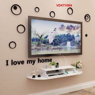 Kệ DVD treo tường kết hợp họa tiết trang trí TV002A