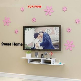 Kệ DVD treo tường kết hợp họa tiết trang trí TV002A