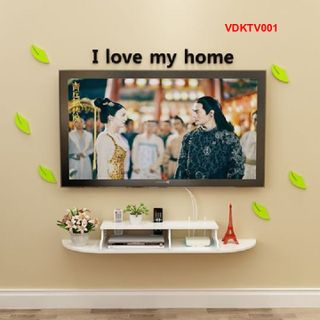 Kệ DVD treo tường kết hợp họa tiết trang trí