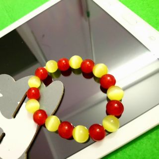vòng tay chuỗi đá vàng đỏ 10li