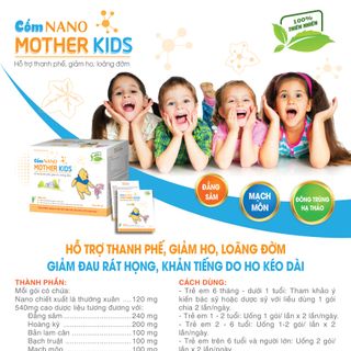 Cốm Nano Motherkids Hỗ trợ Giam ho đau rát họng tăng sức đề kháng
