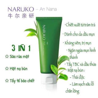 Sữa rửa mặt tràm trà NARUKO Tea Tree Purifying Clay Mask Cleanser In