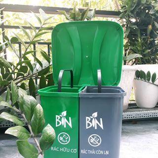 THÙNG RÁC NHỰA PHÂN LOẠI HAI NGĂN