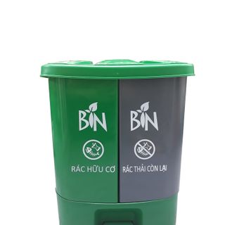 THÙNG RÁC NHỰA ĐẠP CHÂN HAI NGĂN PHÂN LOAI