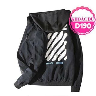 Áo khoác dù 2 lớp white Size dưới 60kg