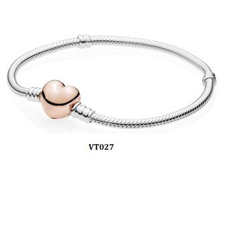 Sỉ vòng tay cơ bản mix charm CHỐT ROSE GOLD VT027 giá sỉ