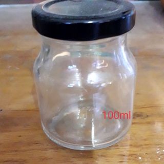 Hũ thủy tinh tròn 100ml nắp đen