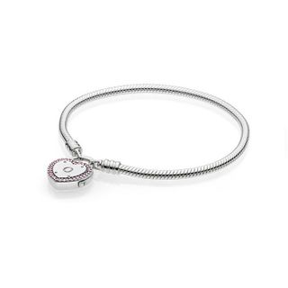 Sỉ vòng tay cơ bản mix charm khóa tim rời gắn đá cz hồng