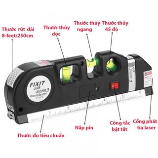 Thước đo laser level pro3 cân bằng mặt phẳng vuông góc thông minh