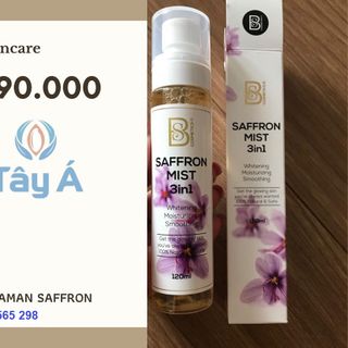 Xịt Khoáng Tinh Chất Saffron Mist 3in1 cao cấp sản xuất tại Hàn Quốc - BS Cosmestic 120ml