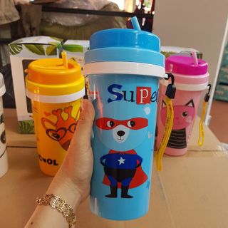 ly giữ nhiệt kèm ống hút và quai xách