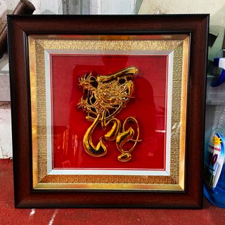 Tranh Xi Vàng Phúc Lộc Thọ 35x35 cm x3 bức