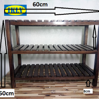 KỆ GỖ ĐỂ GIÀY DÉP KLV KIỂU HÀN QUỐC,GỖ WENGE,3 TẦNG, NGANG 60CM, ĐA NĂNG NÂU ĐEN