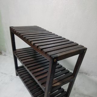 KỆ GỖ 3 TẦNG KIỂU HÀN,Ngang 45 cm, IKLV GỖ WENGE MÀU NÂU ĐEN