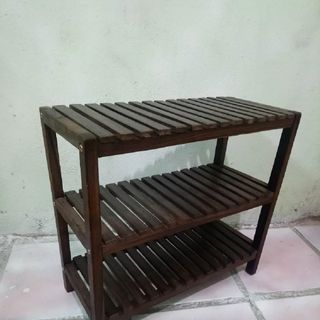KỆ GỖ 3 TẦNG KIỂU HÀN,Ngang 45 cm, IKLV GỖ WENGE MÀU NÂU ĐEN