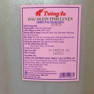 Dầu Tường An Can 25 kg COOKING ĐB và OLIEN