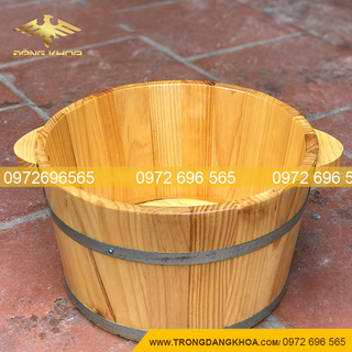 CHẬU NGÂM CHÂN GỖ THÔNG