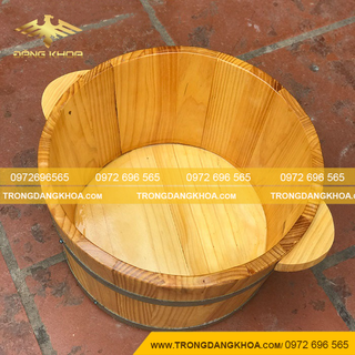CHẬU NGÂM CHÂN GỖ THÔNG