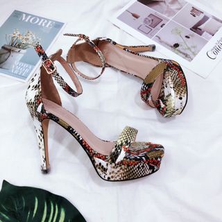 Giày sal cao gít vân rắn sang chảnh