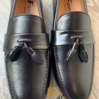 Giày lười nam bóng tua rua
