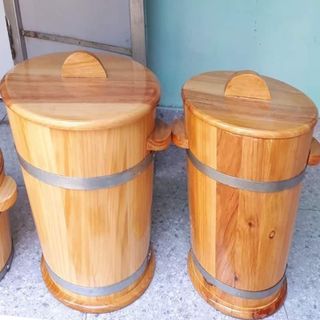 HŨ ĐỰNG GẠO BẰNG GỖ THÔNG 10KG