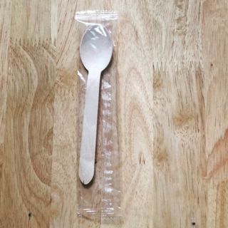 Muỗng gỗ bọc màng 160mm dùng 1 lần