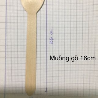 Muỗng gỗ 160mm dùng 1 lần