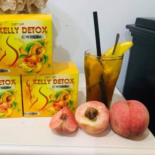 Trà đào Kelly Detox giảm cân cho chị em sau khi sinh cho con bú - Hộp 15 gói - Sản xuất công ty dược Thảo Vũ - Sản phẩm giảm cân Diet Vip