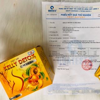 Trà đào Kelly Detox giảm cân cho chị em sau khi sinh cho con bú - Hộp 15 gói - Sản xuất công ty dược Thảo Vũ - Sản phẩm giảm cân Diet Vip