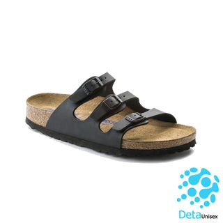 Dép đế trấu nam 3 khóa ngang màu đen