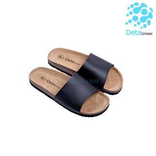 Dép đế trấu nữ quai ngang màu đen